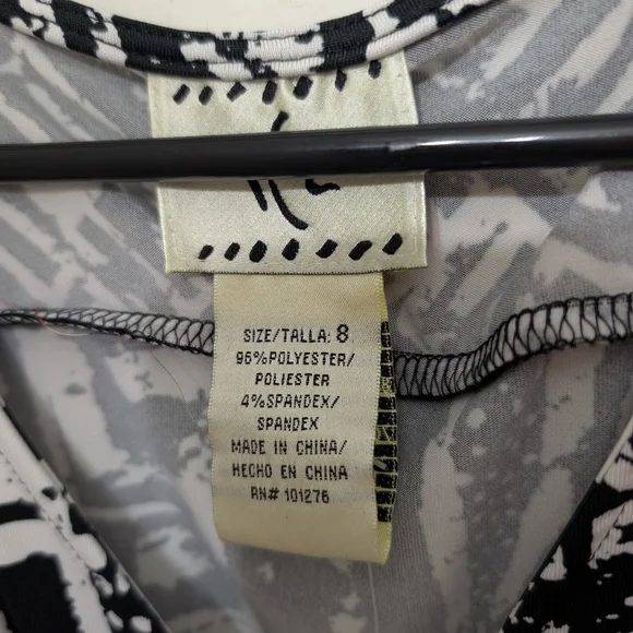 Black and White Patterned Women's Dress BNWT Size 8 - Picture 2 of 2